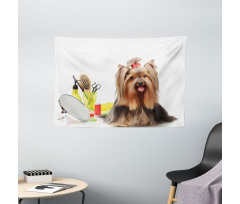 Hairstyle Puppy Wide Tapestry