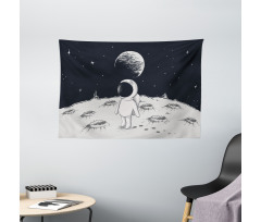 Space Children Happy Wide Tapestry