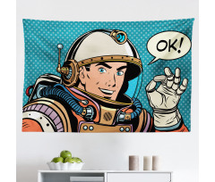 Pop Art Mikrofiber Geniş Duvar Halısı Modern Sanatsal Astronot