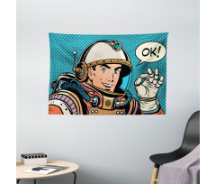 Space Man Gesturing Wide Tapestry