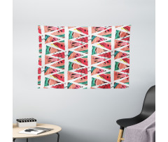 Abstract Watermelon Wide Tapestry