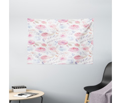 Delicate Spring Buds Wide Tapestry