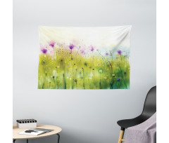 Purple Cosmos Flora Wide Tapestry