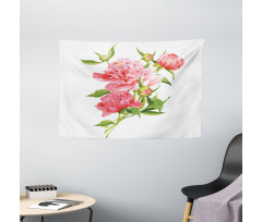 Pink Peonies Bouquet Wide Tapestry