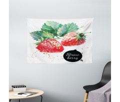 Appetizing Strawberries Wide Tapestry