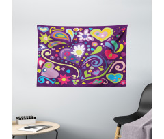 Sixties Inspired Love Wide Tapestry