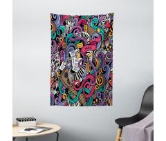 Music Theme Instruments Tapestry