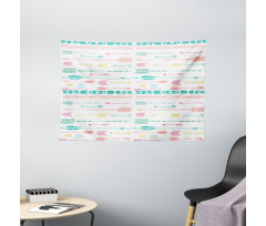 Pastel Boho Art Wide Tapestry