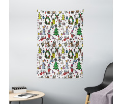 Christmas Cartoon Tapestry