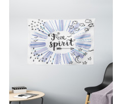 Free Spirit Star Moon Wide Tapestry
