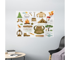 Camping Equipment Wide Tapestry
