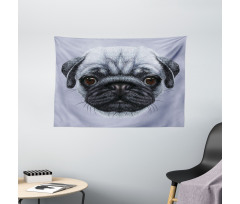 Young Puppy Giant Eyes Wide Tapestry