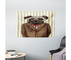 Smart Dressed Dog Suit Wide Tapestry