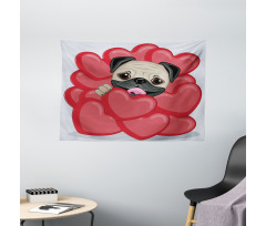 Valentines Inspired Dog Wide Tapestry
