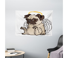 Puppy Angel Wings Hare Wide Tapestry