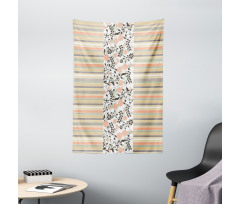 Floral Ornate and Stripes Tapestry