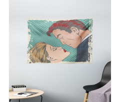 Lovers About to Kiss Art Wide Tapestry