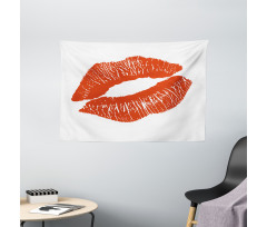 Red Lips Kiss Mark Grunge Wide Tapestry
