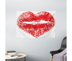 Heart Shaped Lipstick Mark Wide Tapestry