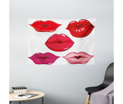 Woman Lips Kiss Affection Art Wide Tapestry