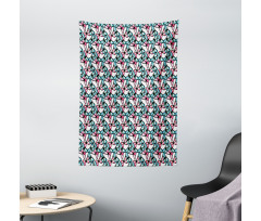 Blue and Pink Animal Tapestry