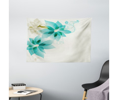 Vintage Floral Elements Wide Tapestry