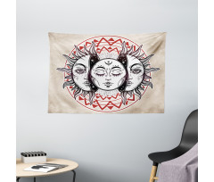 Orient Culture Elements Wide Tapestry