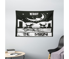 Lobster Wolves Moon Tarot Wide Tapestry