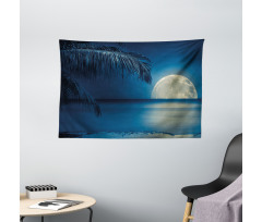 Blue Tropical Beach Image Wide Tapestry