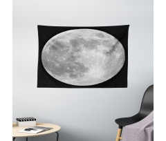 Monochrome Full Moon Art Wide Tapestry