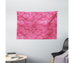 Shades of Pink Romantic Wide Tapestry