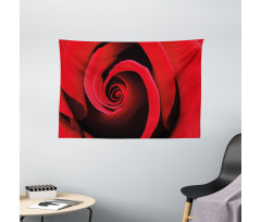 Swirled Petals Red Blossom Wide Tapestry