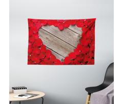 Vibrant Petals Heart Shape Wide Tapestry