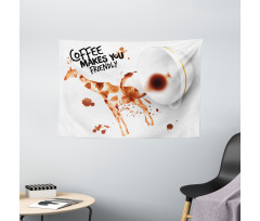 Funny Giraffe Wide Tapestry