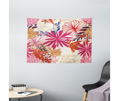 Vivid Floral Arrangement Wide Tapestry