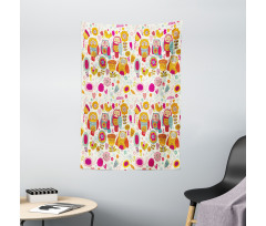 Sixties Style Abstract Bird Tapestry