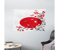 Cherry Sakura Trees Wide Tapestry