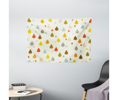 Retro Water Drops Rain Wide Tapestry