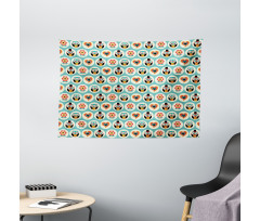 Clothed Owls Male Female Wide Tapestry