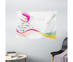 Vivid Bubbles Dots Wide Tapestry