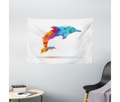 Vibrant Ocean Mammal Wide Tapestry