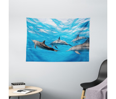 Happily Swimming Fish Wide Tapestry