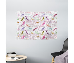 Colorful Romantic Text Wide Tapestry
