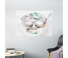 Human Skull Wide Tapestry