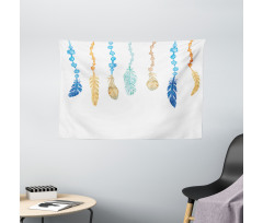 Colorful Bird Design Wide Tapestry