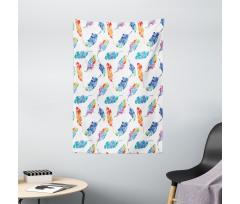 Watercolor Bird Feather Tapestry