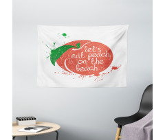 Soft Fruit Quirky Words Wide Tapestry
