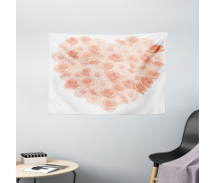 Heart Shaped Blossoms Wide Tapestry