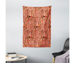 Floral Vibrant Drawing Tapestry