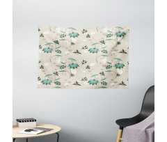 Romantic Little Hearts Wide Tapestry